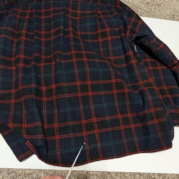 Vintage 70s Pendleton Field Shirt Button Down Plaid Red Blue Green Mens X-Large - Picture 4 of 5